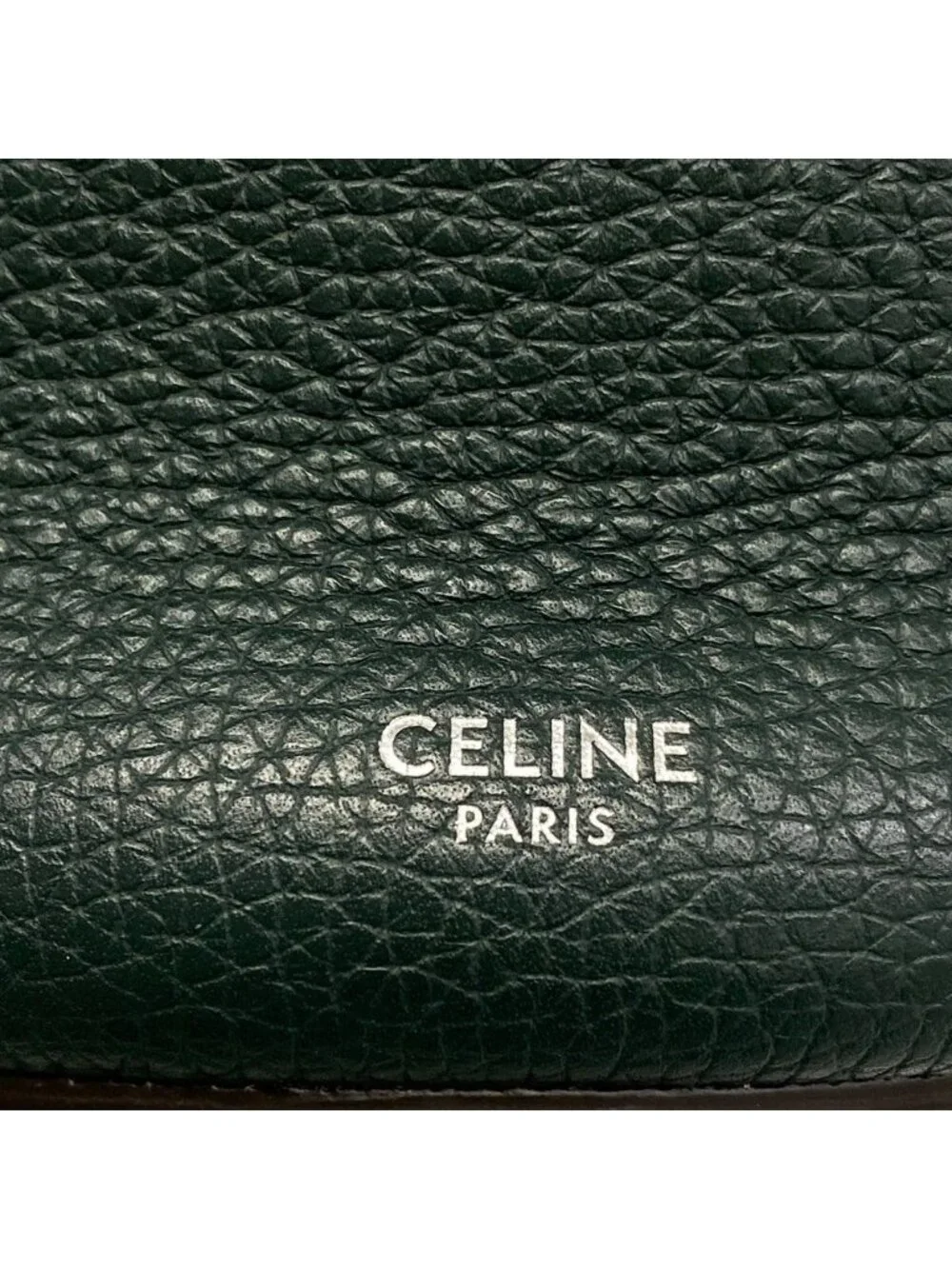 Celine Tote Big Bucket Nano Dark Green Leather
